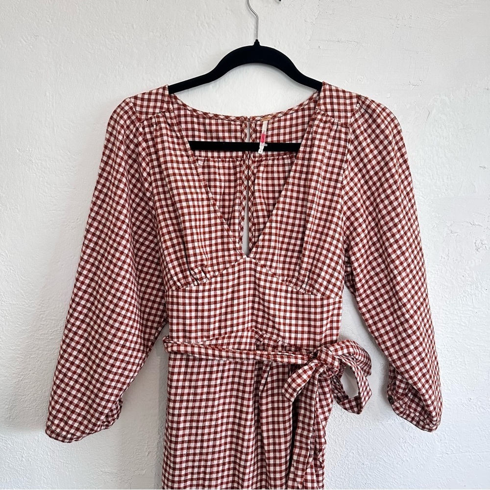 Free People Gingham Checkered Fargo Dress - Picture 3 of 8